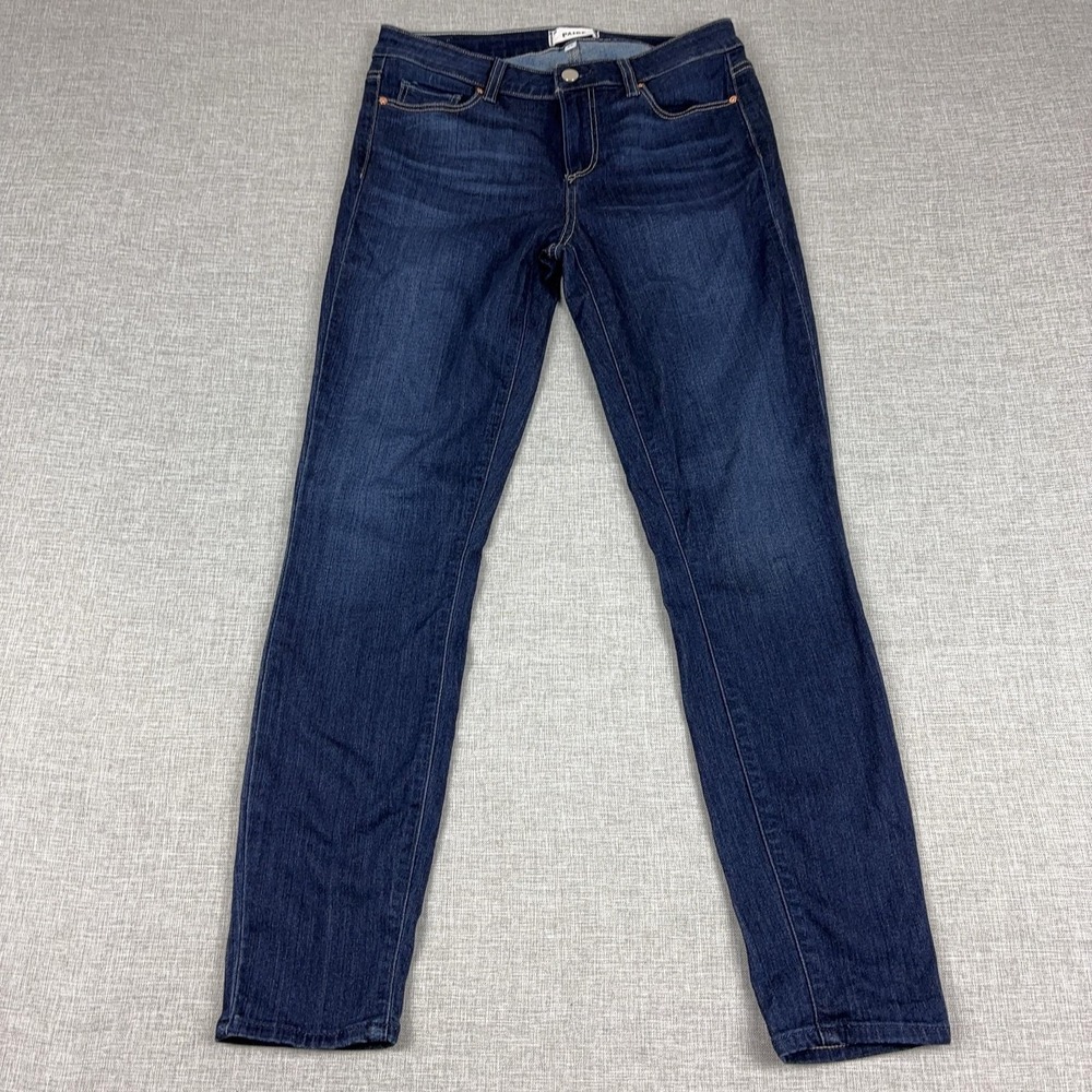 Paige Verdugo Ankle Jeans Womens 29 Blue Dark Wash Mid Rise Skinny Stretch Denim